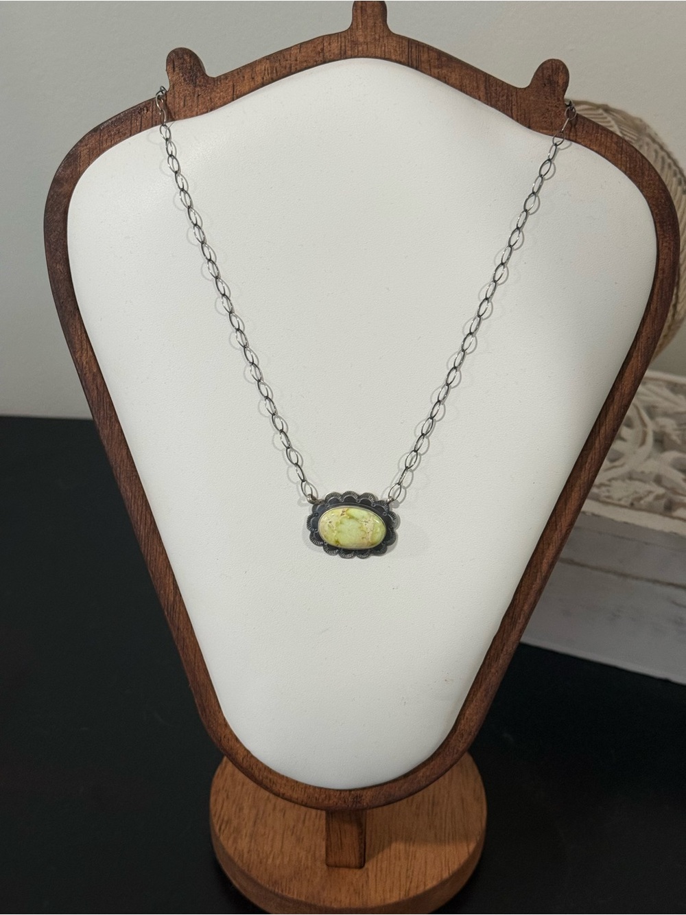 Scott Skeets - Native Handmade Palomino and Sterling Silver Necklace - 20 inch